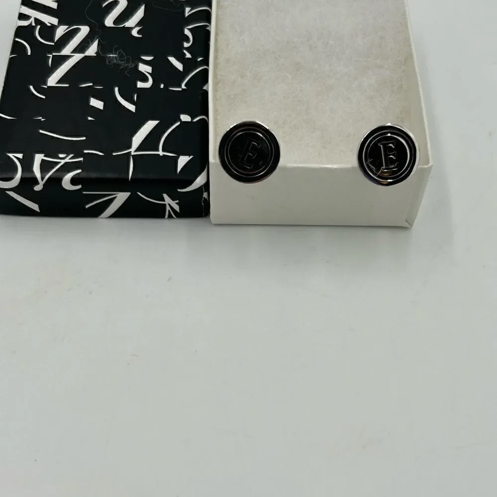 Men’s Saks, Fifth Avenue letter E silver cufflinks